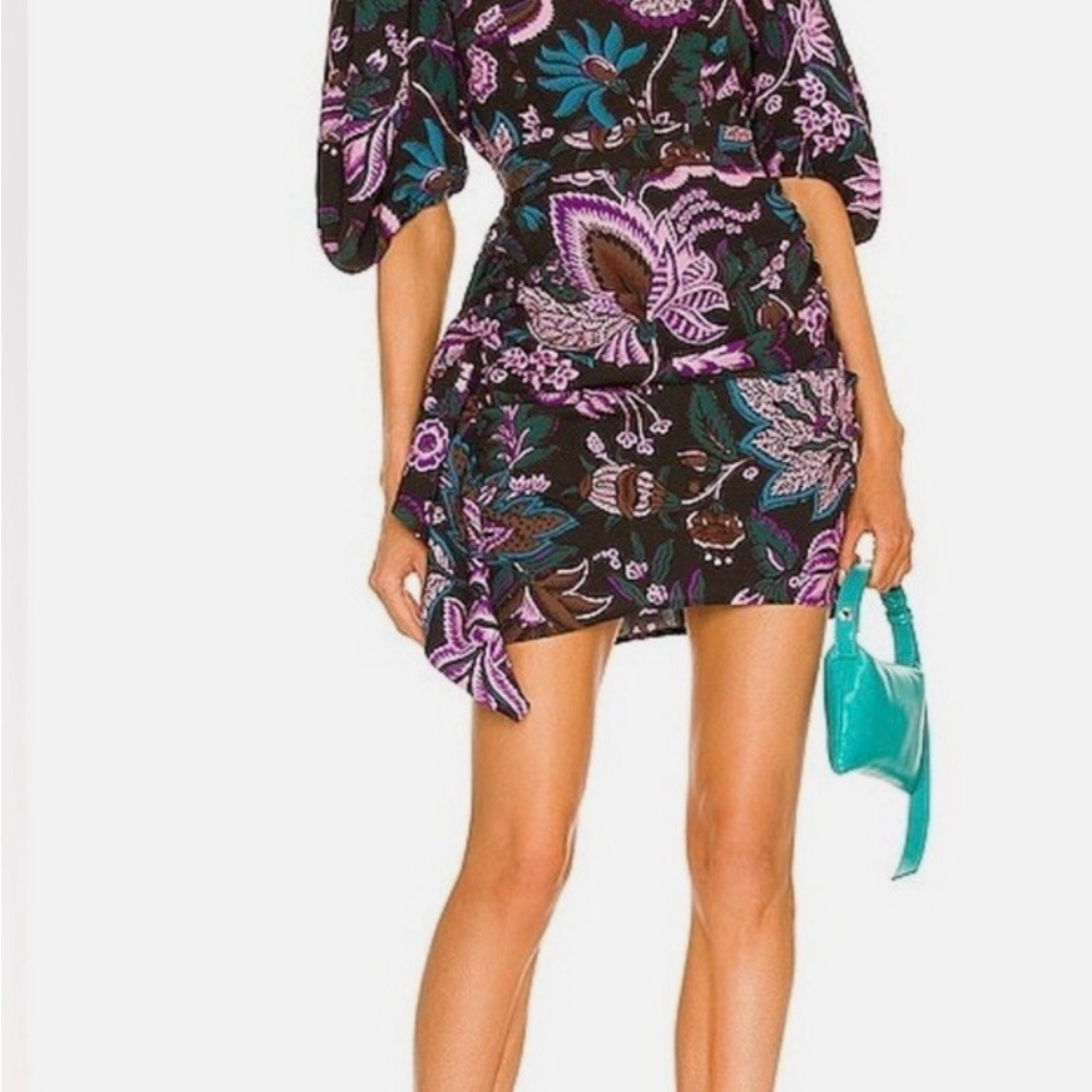 Rhode pia dress.  Black & Purple Short Wrap Dress